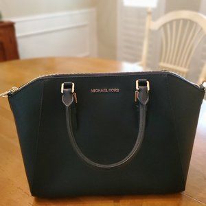 Michael Kors black leather satchel